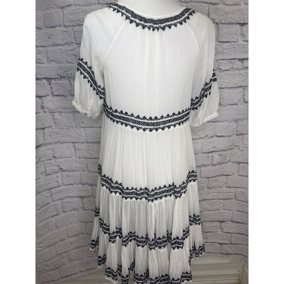 Sundance Sea La Vie Dress Embroidered Button Down Ladies Size PSmall White Black - Picture 10 of 12